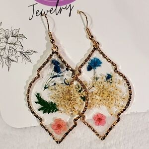 Botanical Gold Frame Earrings